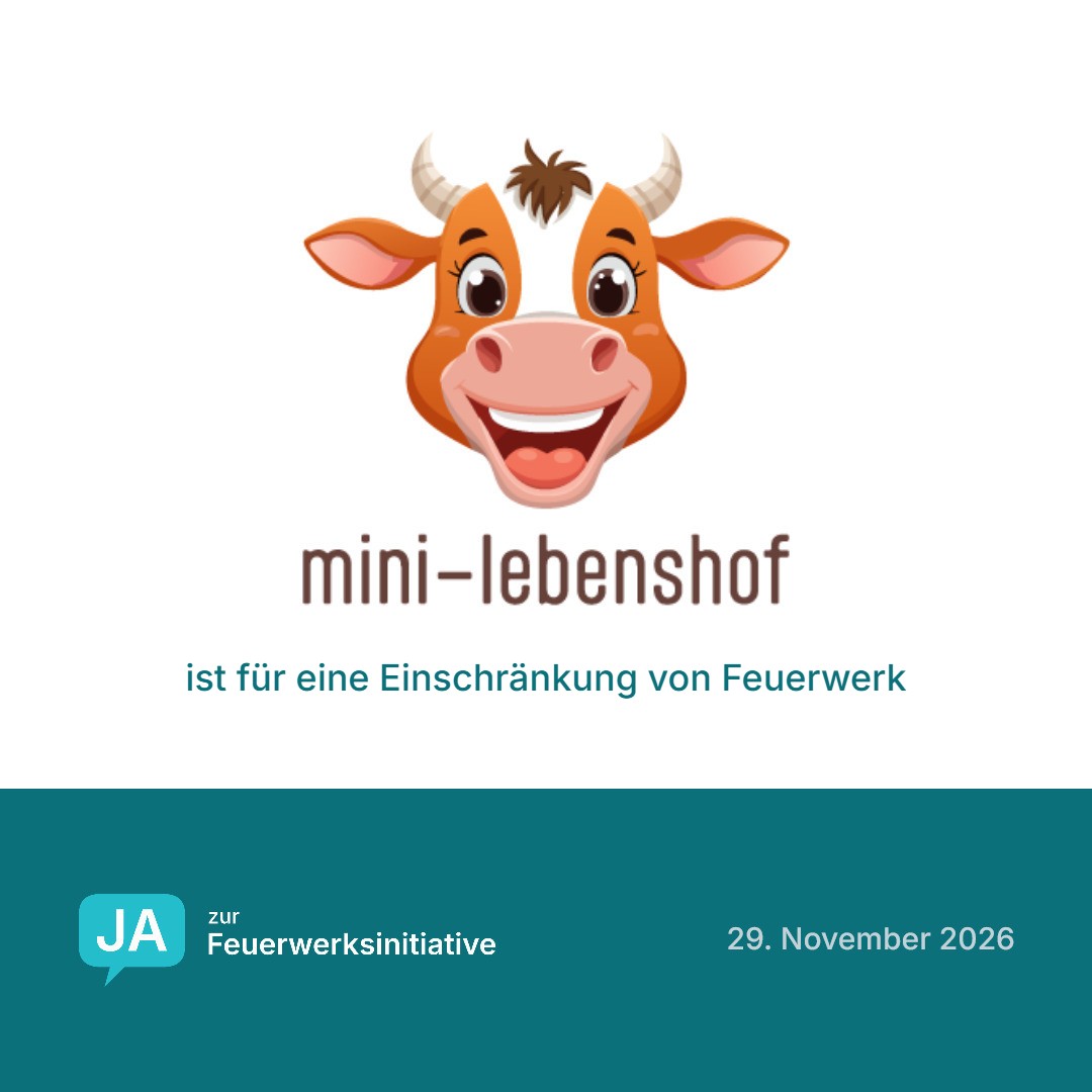 Mini-Lebenshof für Kühe ist für eine Einschränkung von Feuerwerk